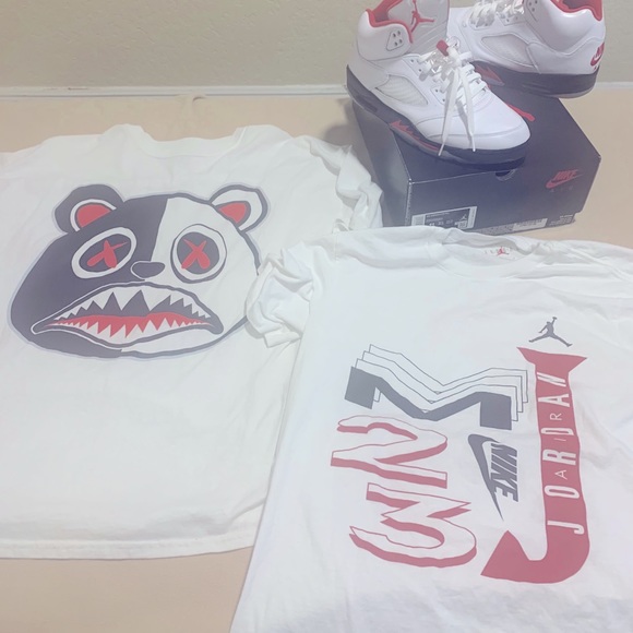 Jordan Retro 5 “Fire Red” Size 11 & XL Baws shirt